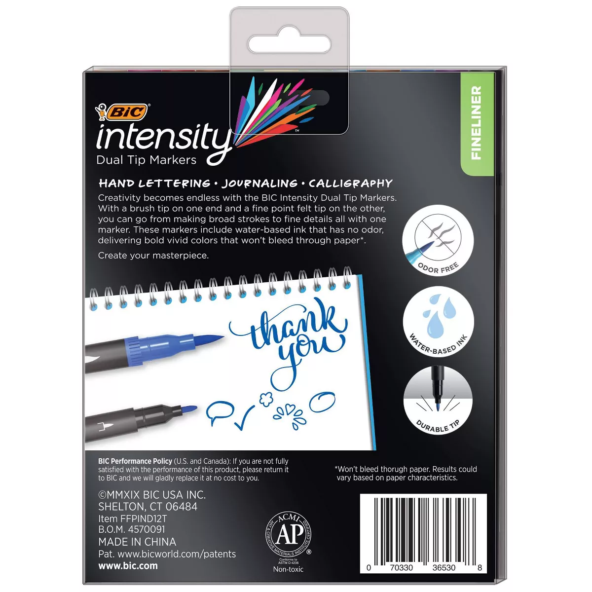12ct Permanent Markers Intensity Dual Tip - BIC