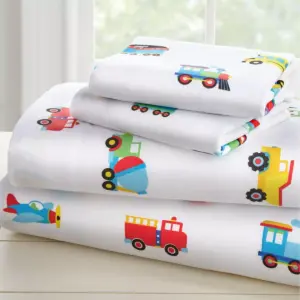 7pc Full Train with Planes and Trucks Microfiber Bed in a Bag - WildKin