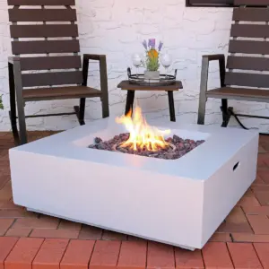 Sunnydaze Contempo Outdoor Propane Gas Fire Pit Bowl with Weather-Resistant Durable Cover and Lava Rocks - 34