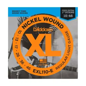 D'Addario EXL110-E Bonus Pack: Light Electric Guitar Strings 10 Pack with 10 Bonus High E Strings (10-46)