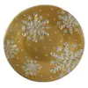 Tabletop 12.0" Gold Snowflake Platter Fusion Christmas Gold Crest Distributing - Serving Platters