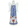 Blue Rose Polish Pottery Red Poppy Large Angel Luminary