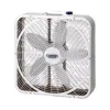Lasko 3720 20 Inch 3-Speed Quiet Weather-Shield Performance Box Fan with Easy Carry Handle for Doorways, Windows and Home Rooms, White