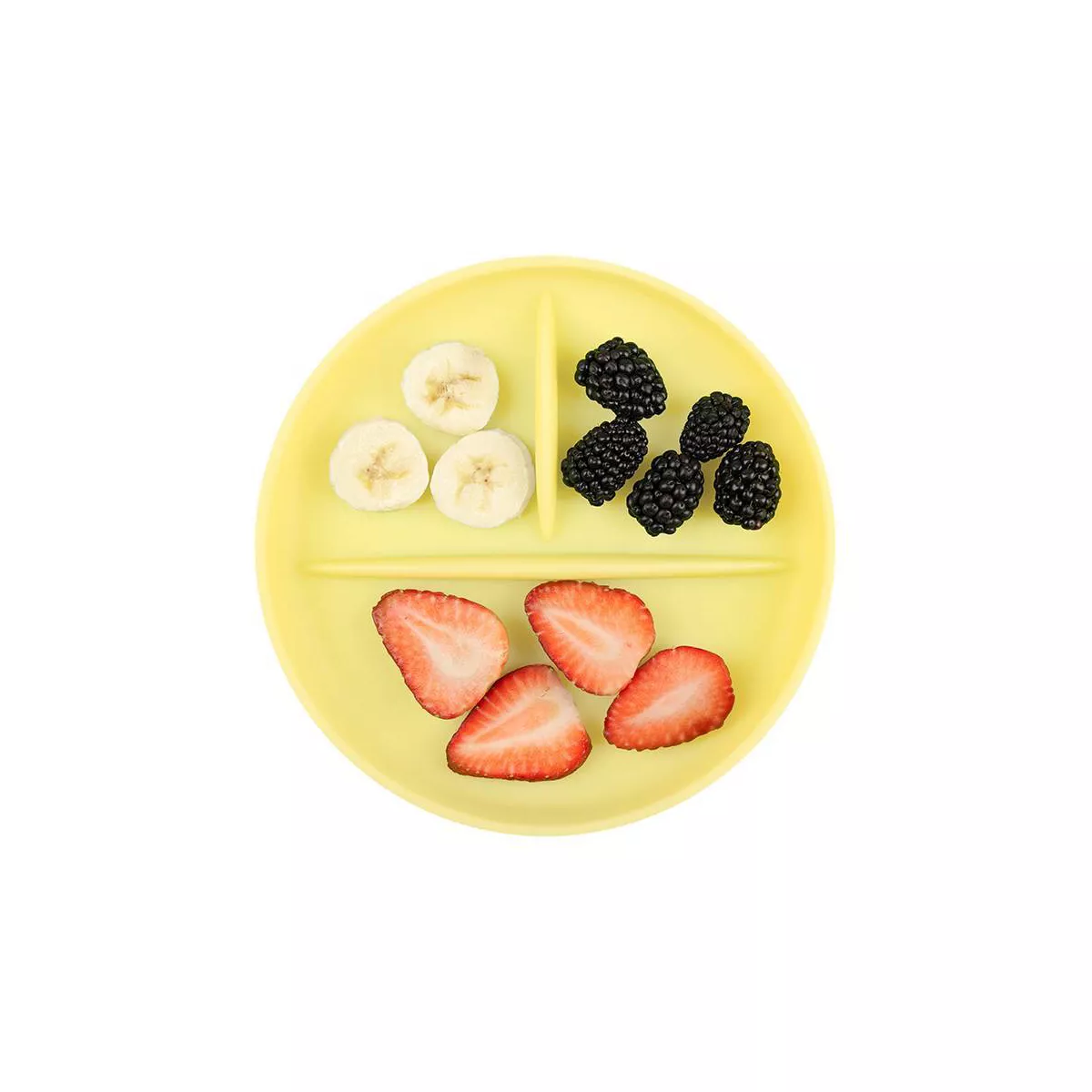 Olababy Silicone Divided Suction Plate - Lemon