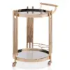 Ordlen Glass Top Serving Cart Gold - miBasics