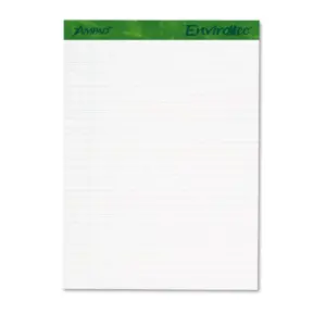 Ampad Earthwise Recycled Writing Pad 8 1/2 x 11 3/4 White 40 Sheets 4/Pack 40102