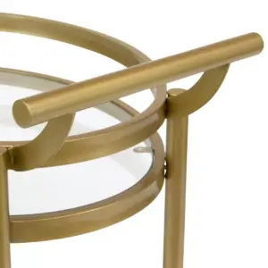 Palazzo Bar Cart with Clear Glass Gold - Studio Designs Home
