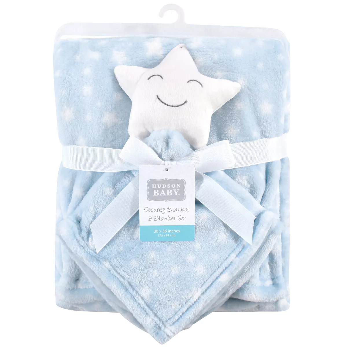 Hudson Baby Infant Boy Plush Blanket with Security Blanket, Star Boy, One Size