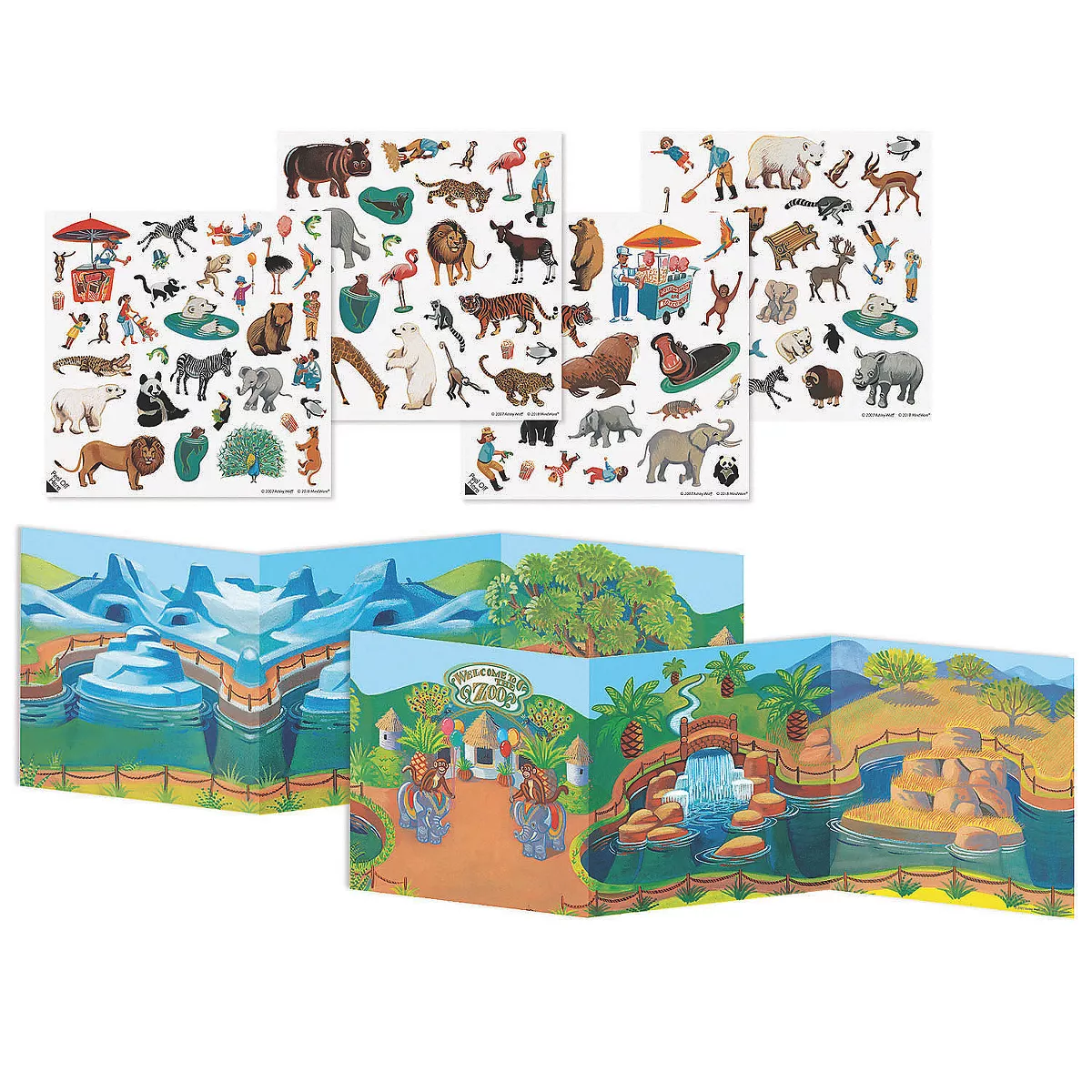 MindWare At The Zoo Reusable Sticker Tote - Stickers - 102 Pieces