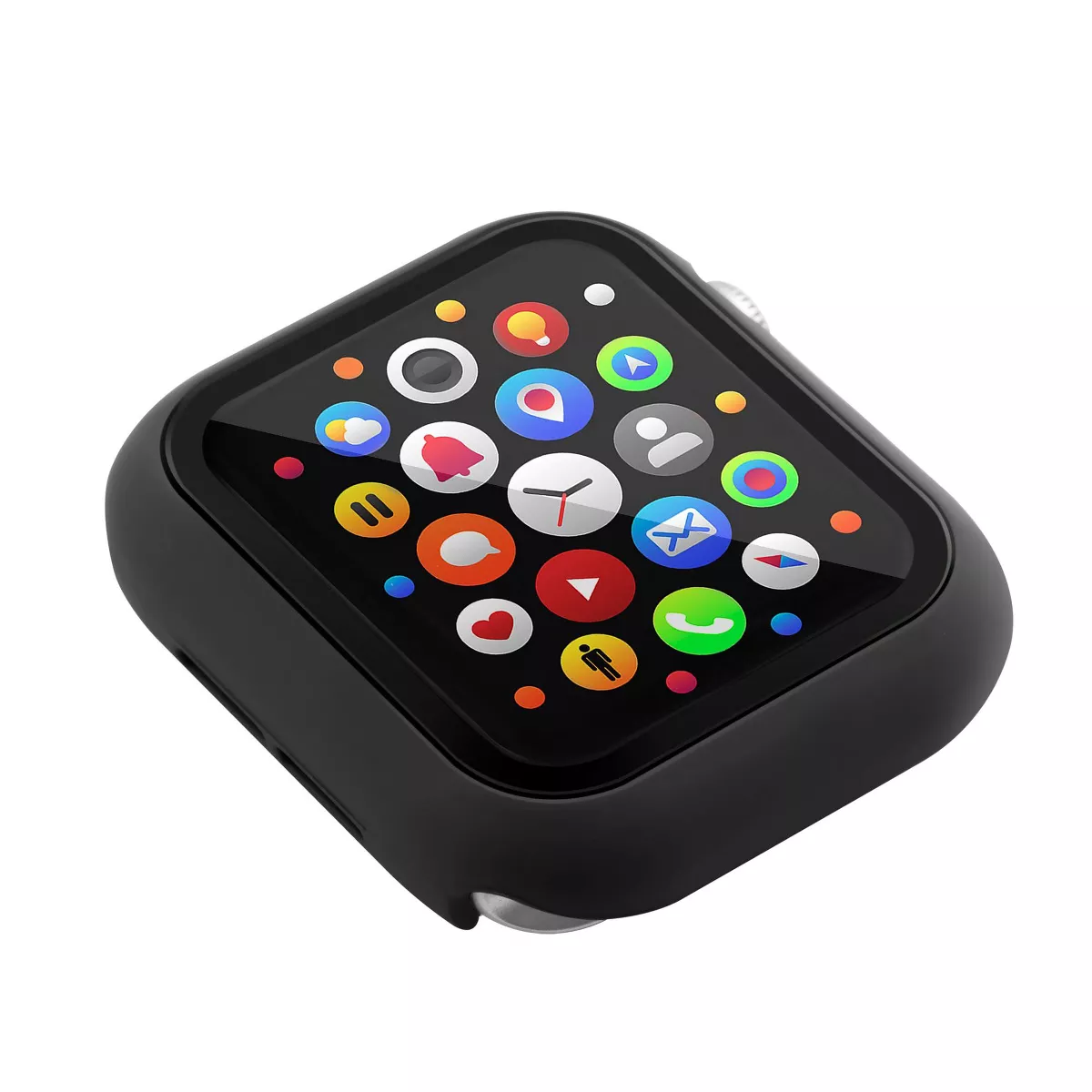 Insten Case Compatible with Apple Watch 44mm Series SE 6 5 4, Matte Hard Cover, Built in Tempered Glass Screen Protector, Full Protection, Black