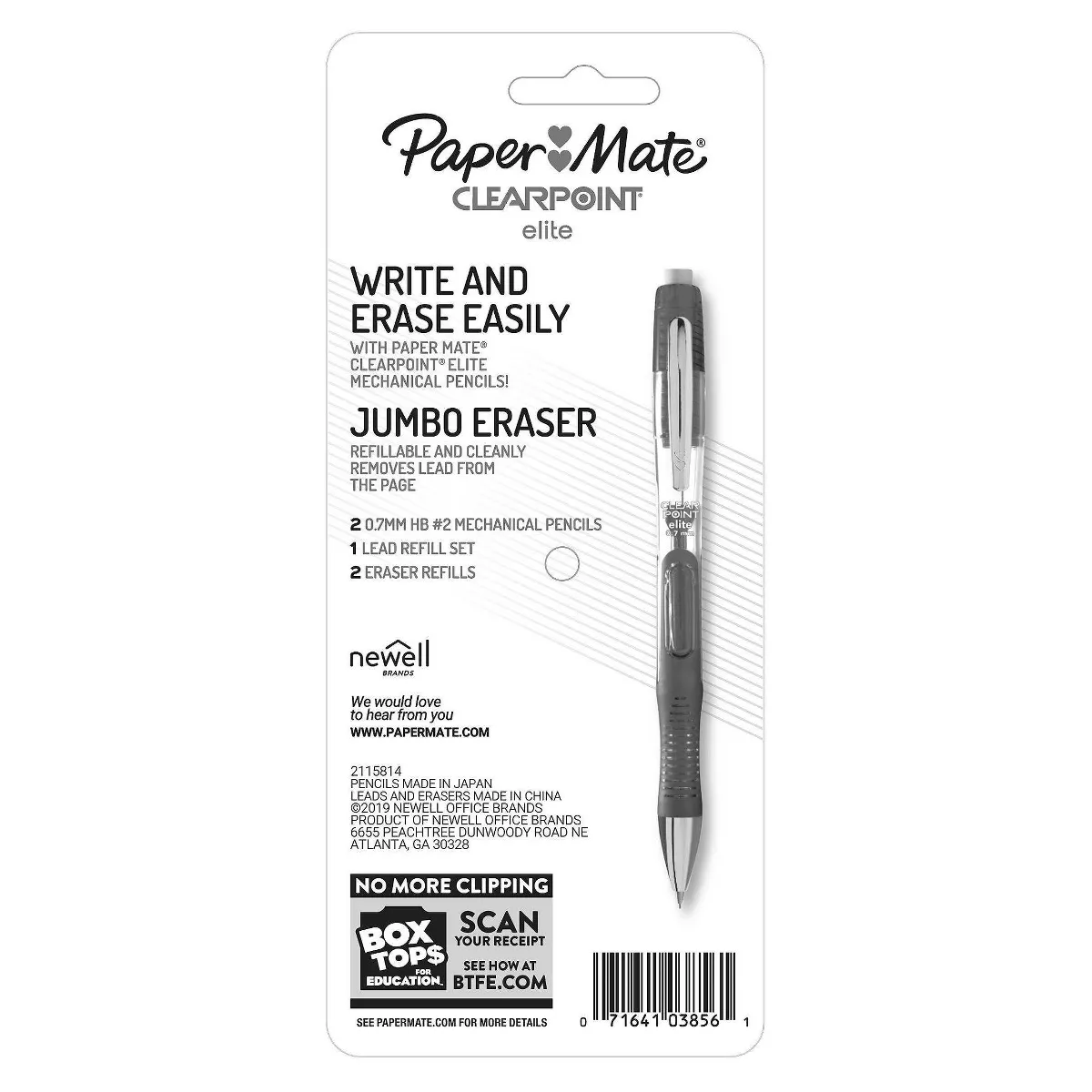 2pk #2 Mechanical Pencils with Lead/Eraser Refill ClearPoint .7mm Multicolor - PaperMate