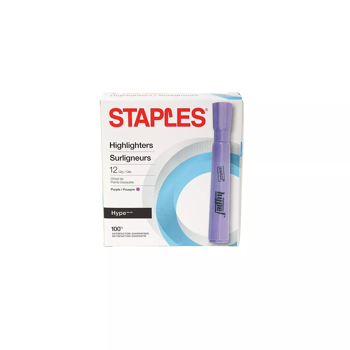 Staples Hype Tank Highlighters Chisel Purple Dozen (28558) 1780938