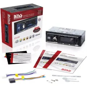 Boss Audio Systems 611UAB Single Din USB/SD AUX Bluetooth Multimedia Radio Car Stereo Receiver with USB, AUX Input, and AM/FM Radio Receiver (4 pack)