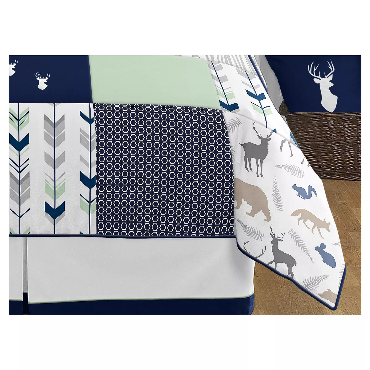 Navy & Mint Woodsy Comforter Set (Full/Queen) - Sweet Jojo Designs