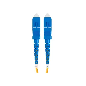 Monoprice Fiber Optic Cable - 3 Meter - Yellow | LC/UPC-SC/UPC, G657A1, Single Mode, Duplex, 2mm, PVC