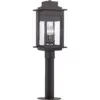 Franklin Iron Works Rustic Outdoor Post Light Fixture LED Black Specked Gray 31 1/2" Clear Glass for Exterior Garden Yard Driveway