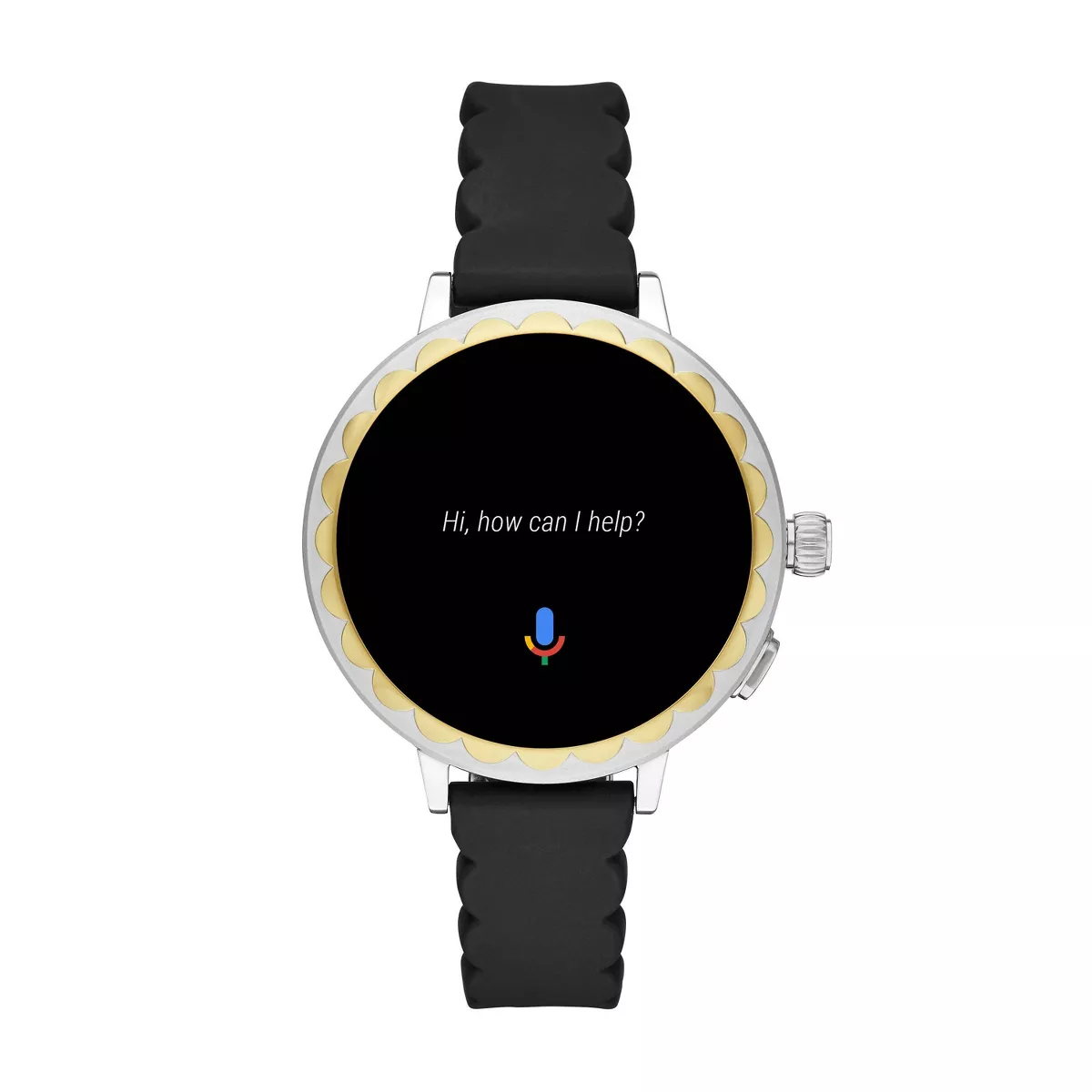 Kate Spade New York Scallop 2 Smartwatch 41mm - Stainless Steel with Black Silicone