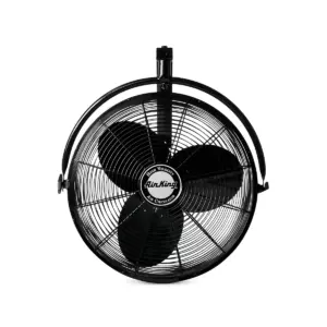 Air King 20 Inch 1/6 Horsepower 3-Speed 90-Degree Adjustable Angle Non-Oscillating Enclosed Workshop Home Garage Steel Wall Mounted Fan, Black
