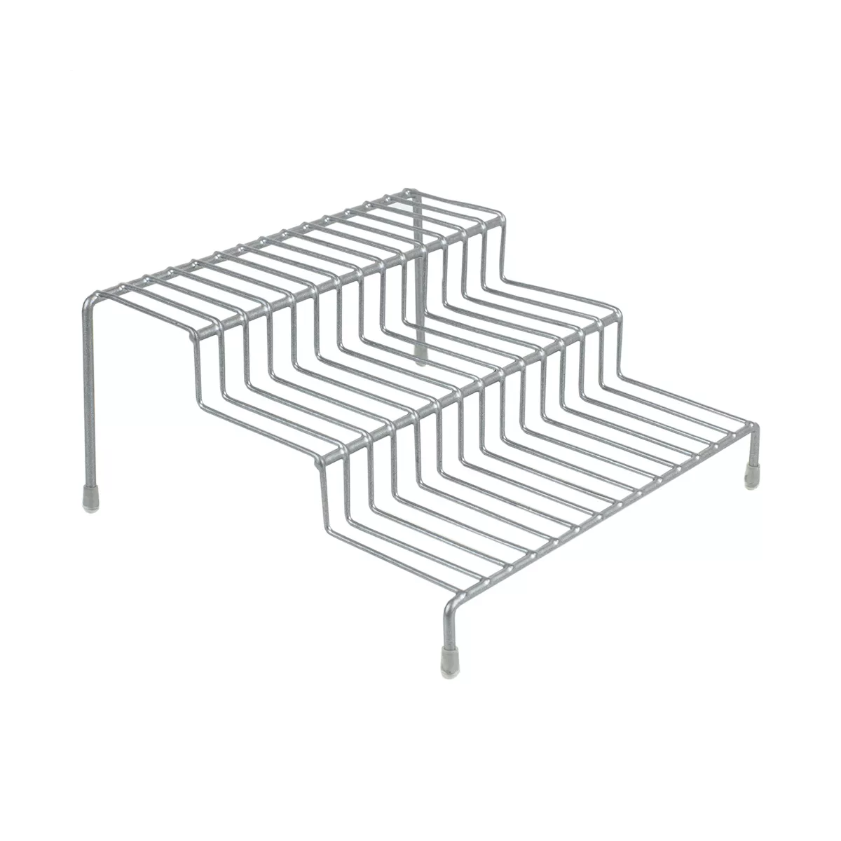Home Basics 3 Level Vinyl Coated Steel Seasoning Rack, Silver