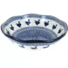 Blue Rose Polish Pottery Barnyard Rooster Large Scallop Bowl