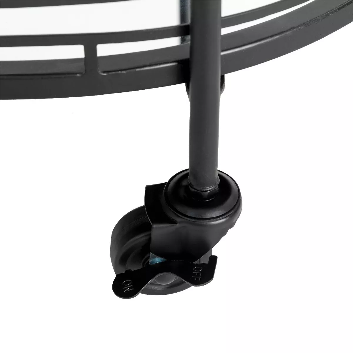 Deluxe 2 Tier Metal Oval Mirrored Bar Cart Black - Glitzhome