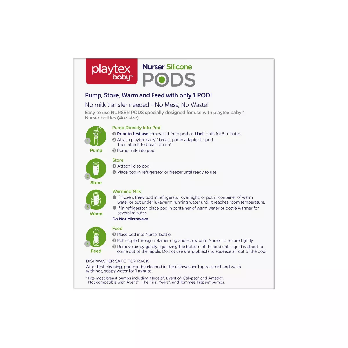Playtex Nurser Silicone Bottle Liner - 4oz 6ct