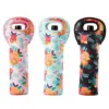 3-Pack Juvale Wine Carrier Bag, Insulated Neoprene Tote with Handles for Travel, Holds Standard Size Bottle of Wine, Floral Designs