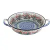 Blue Rose Polish Pottery Spring Tulip Small Round Casserole with Handles