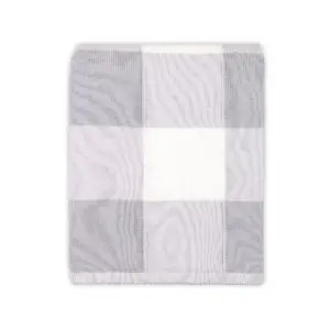 The Peanutshell Farmhouse Check Blanket - Gray