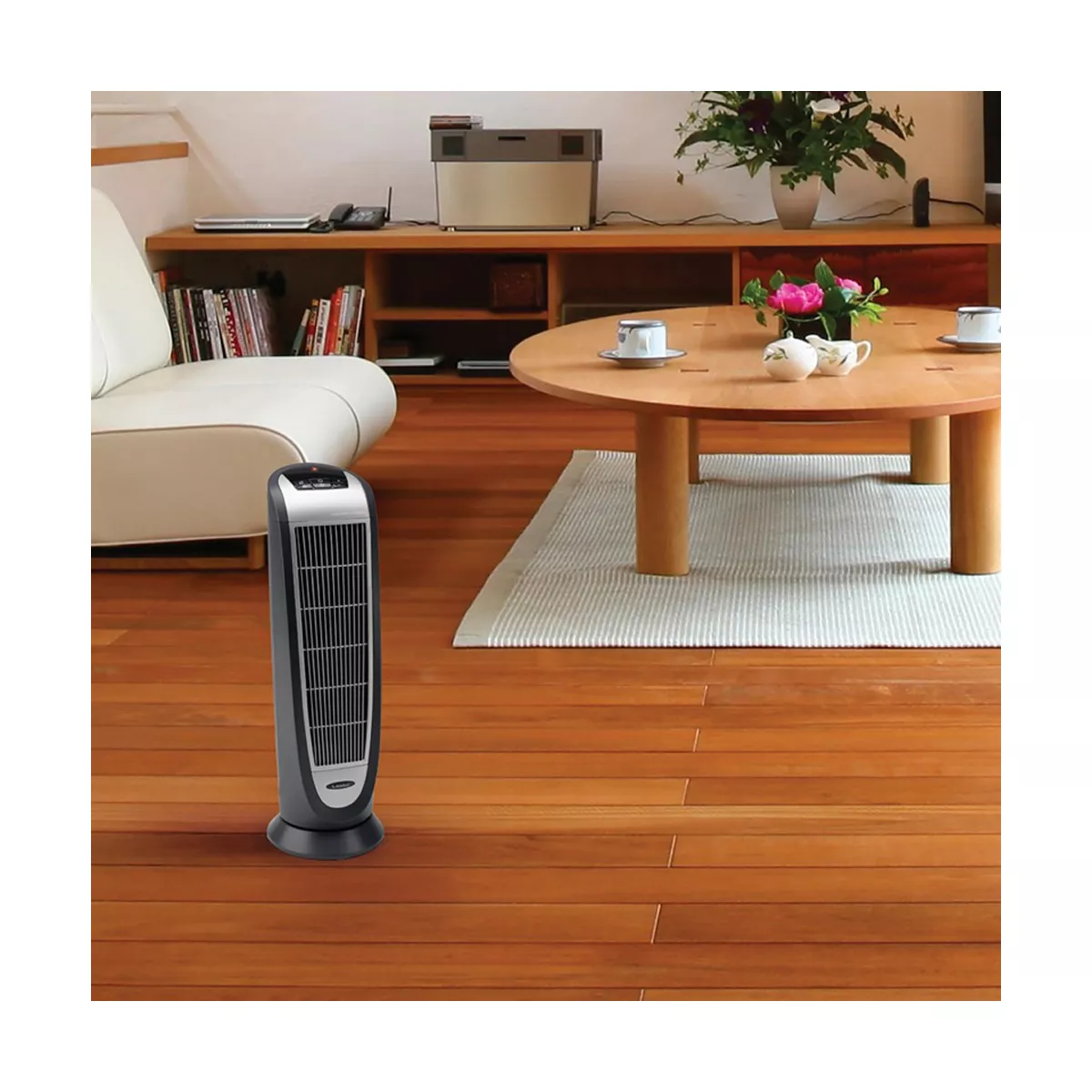 Lasko 5160 Portable Electric 1500 Watt Room Oscillating Ceramic Tower Space Heater with Remote, Adjustable Thermostat, Digital Controls, and Timer