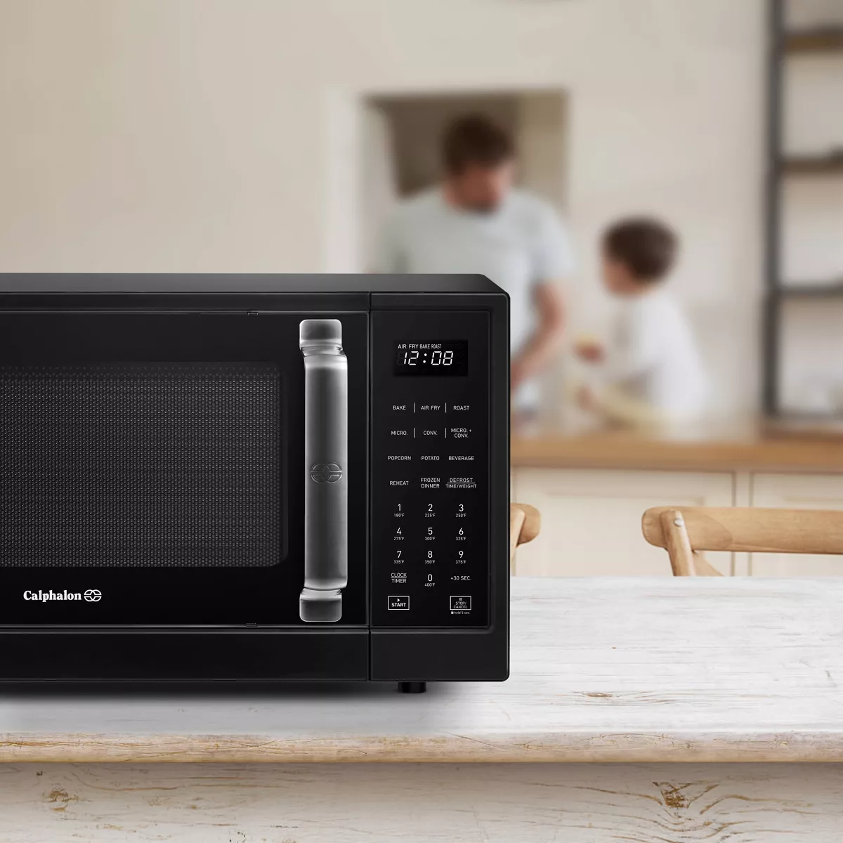Calphalon 1.3 cu ft 1000W Air Fry Microwave Oven - Matte Black