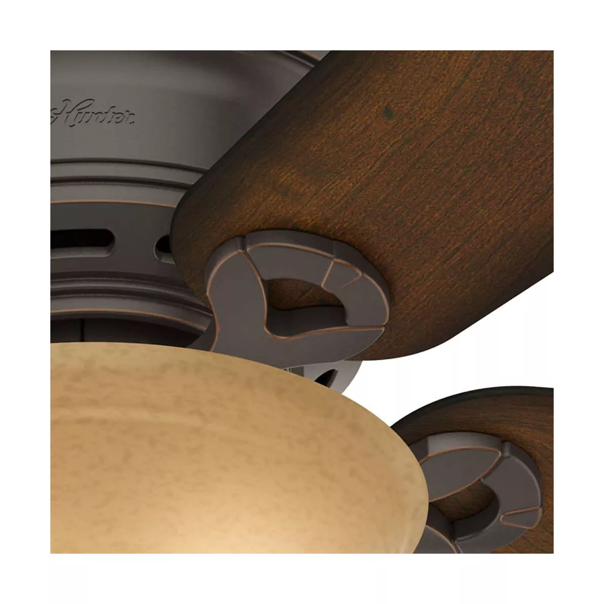 Hunter Fan Company 51023 Conroy Low Profile 42 Inch 5 Blade Ceiling Fan with 2 Energy Efficient 6.5 Watt LED Light Bulbs, Onyx Bengal