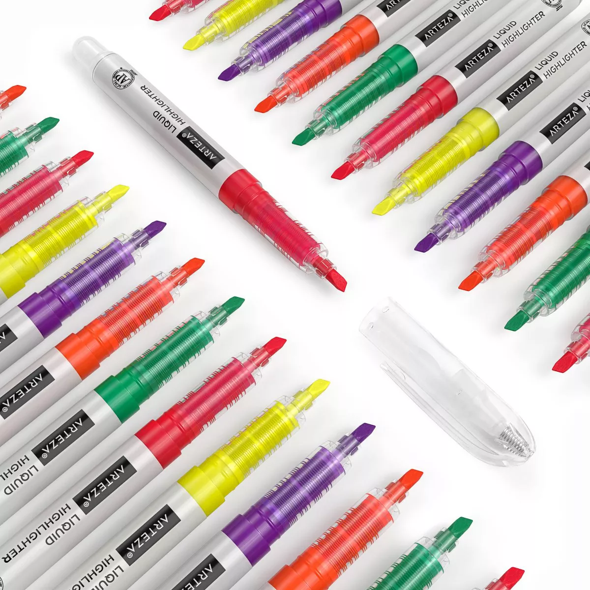 Arteza Liquid Highlighters, Chisel Tip, 5 Assorted Colors - 30 Pack (ARTZ-9230)