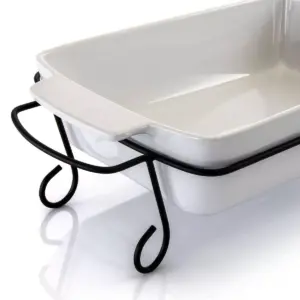 Gibson Elite 2pc Stoneware Rectangular Bakeware with Metal Rack