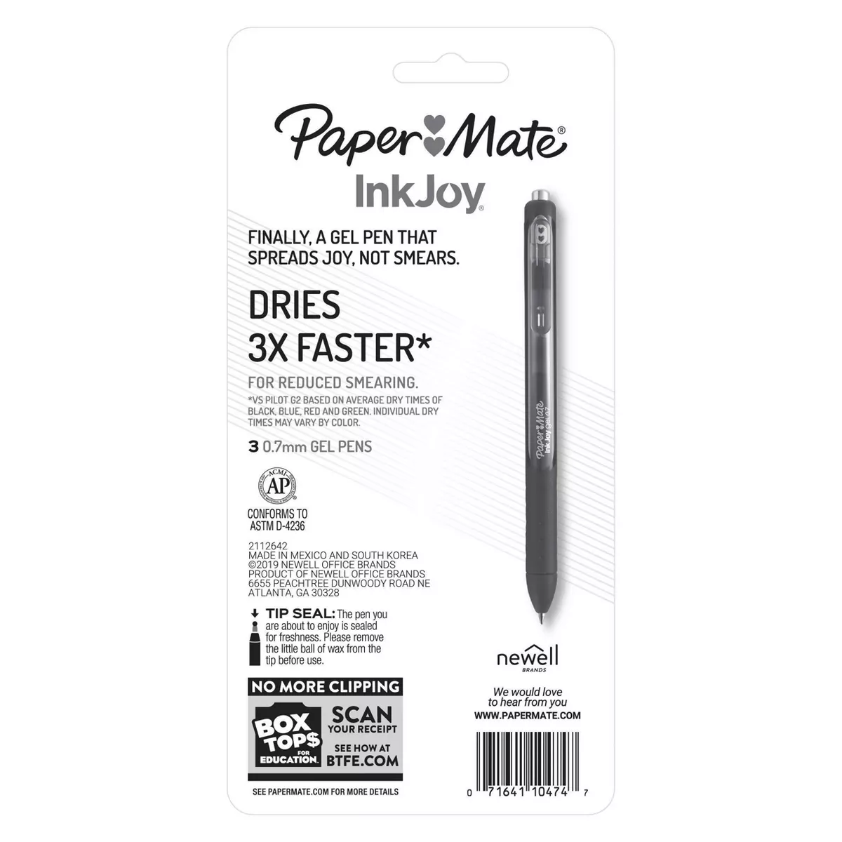 Paper Mate InkJoy 3pk Gel Pens Black