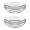 Duralex Lys Calotte 8 Inch Everyday Formal Dining Clear Tempered Glass Round Dinnerware Plates, Made in France, Set of 6 (2 Pack)