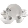 Gibson 101769.12RM Netherwood 12 Piece Round Glazed Durable Dinnerware Plates, Bowls, and Mugs, Microwave and Dishwasher Ready, White
