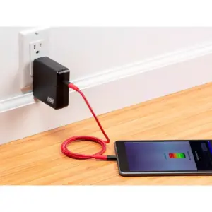Monoprice Durable USB 2.0 Type-C Charge and Sync Kevlar Reinforced Nylon-Braid Cable - 10 Feet - Red | 5A/100W, Aluminum Connectors - AtlasFlex Series