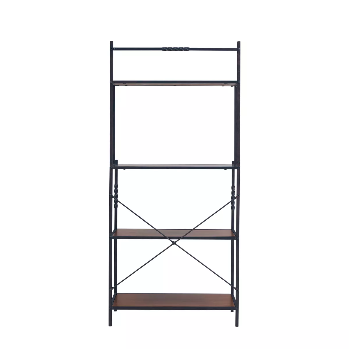 Alee Bakers Rack Rustic Brown With Dark Distressed Pine - Aiden Lane