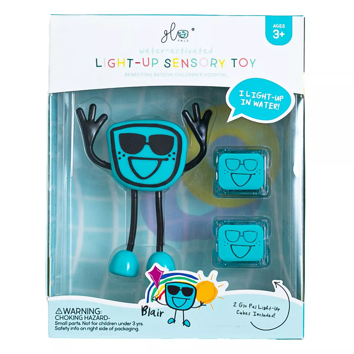 Glo Pals Character Blair & 6 Blue Light Up Water Cubes