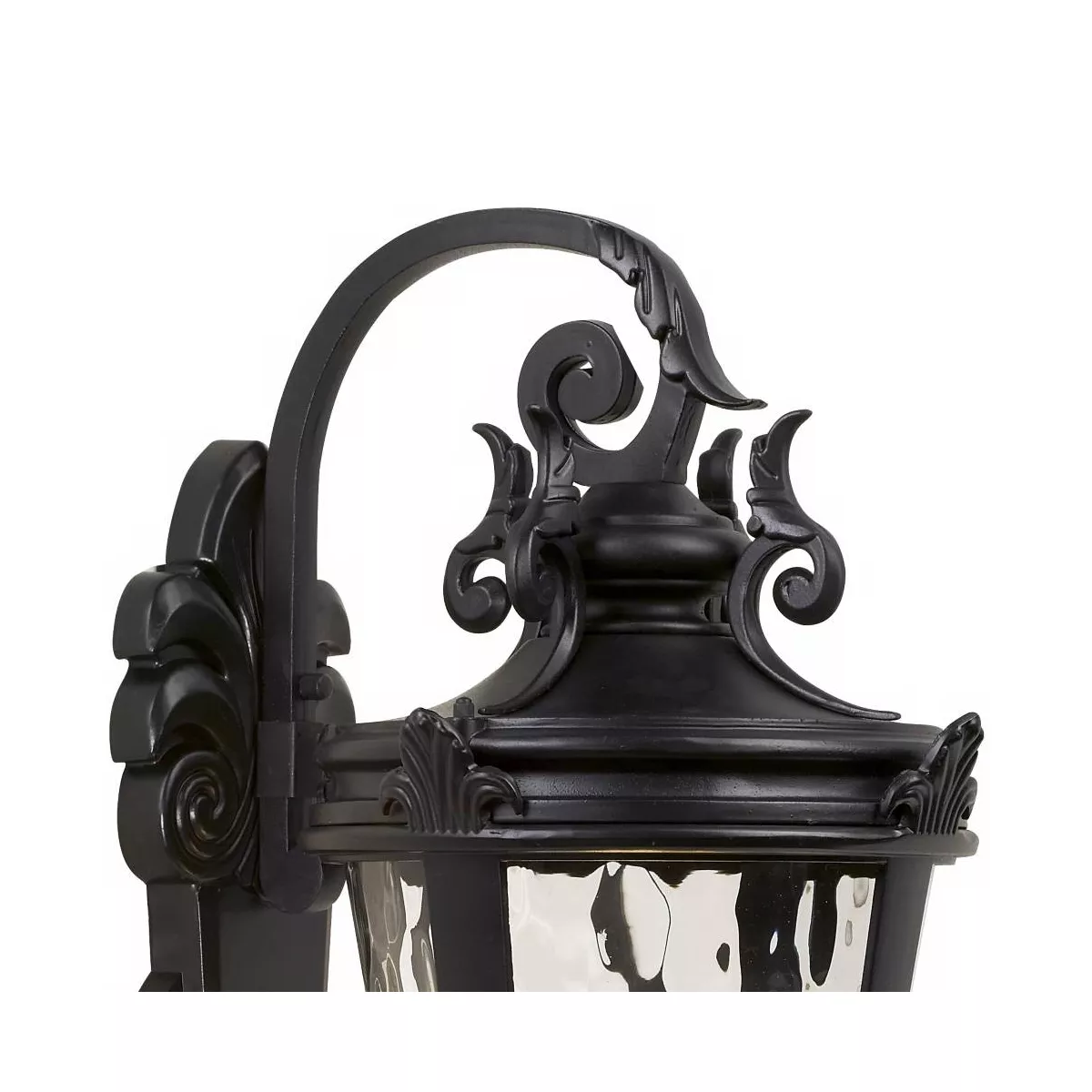 John Timberland Mediterranean Outdoor Wall Light Fixture Textured Black Scroll 27 1/2