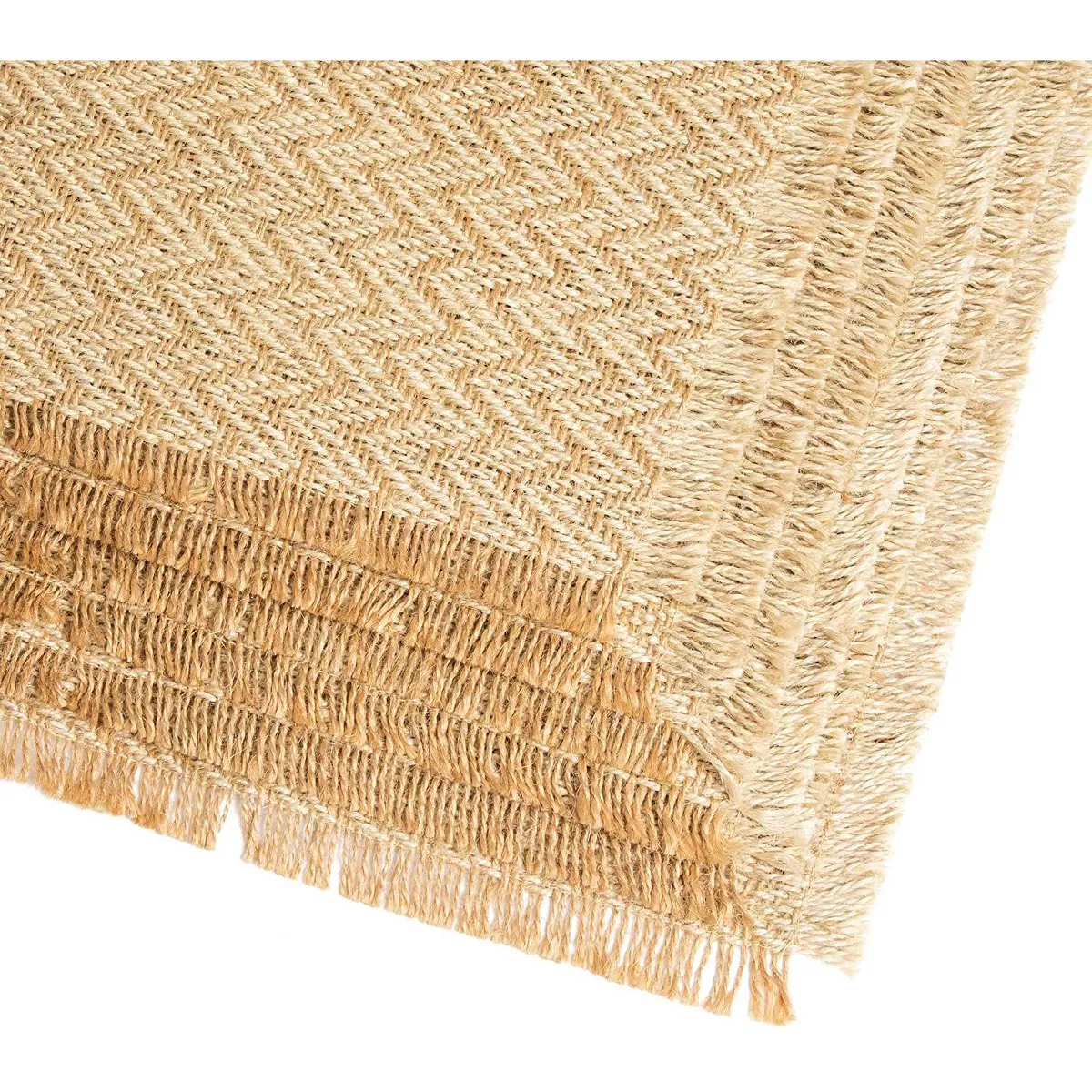 Natural Jute Table Placemats Set of 4 Dining Table Mat for Kitchen Party Decor (17.75 x 12 in)
