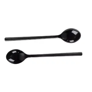 150 Mini BPA-Free Plastic Black Tasting Spoons for Ice Cream Dessert, 4