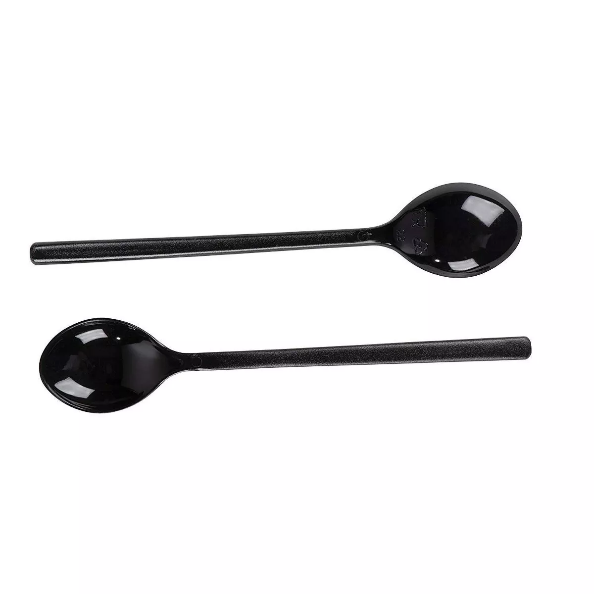 150 Mini BPA-Free Plastic Black Tasting Spoons for Ice Cream Dessert, 4"x0.7"