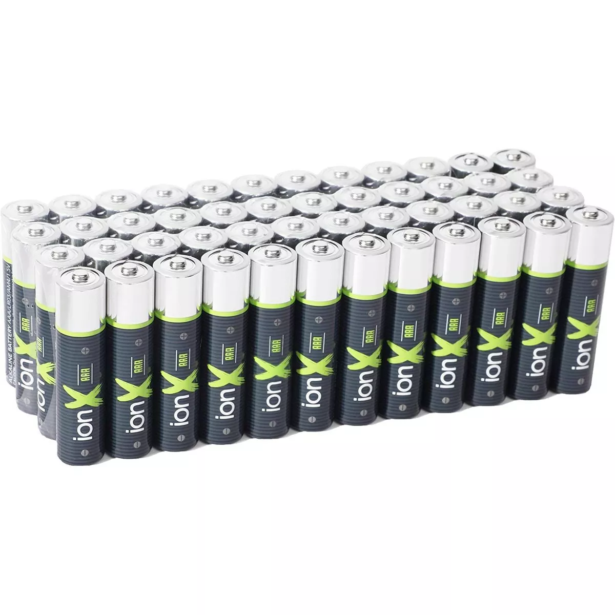 IonX AAA Batteries - 48 Count High Performance Alkaline Triple A 1.5 Volt Battery