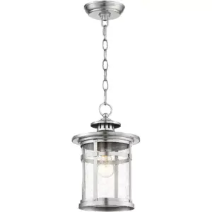 Franklin Iron Works Industrial Outdoor Lighting Hanging Lantern Chrome 13 1/2