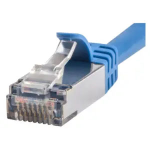 Monoprice Cat7 Ethernet Patch Cable - 5 Feet - Blue | Network Internet Cord - Flexboot RJ45 Stranded 600Mhz S/FTP CMX Pure Bare Copper Wire 26AWG -