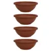 HC Companies 18 Inch Resin Garden Bowl Planter Pot, Terra Cotta Clay (4 Pack)