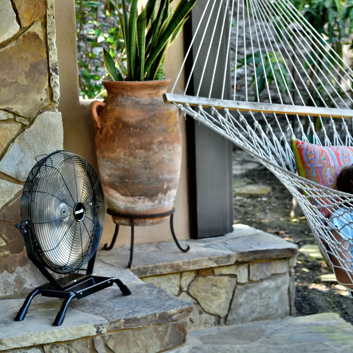 NewAir 20” Outdoor Rated 2-in-1 High Velocity Floor or Wall Mounted Fan with 3 Fan Speeds and Adjustable Tilt Head