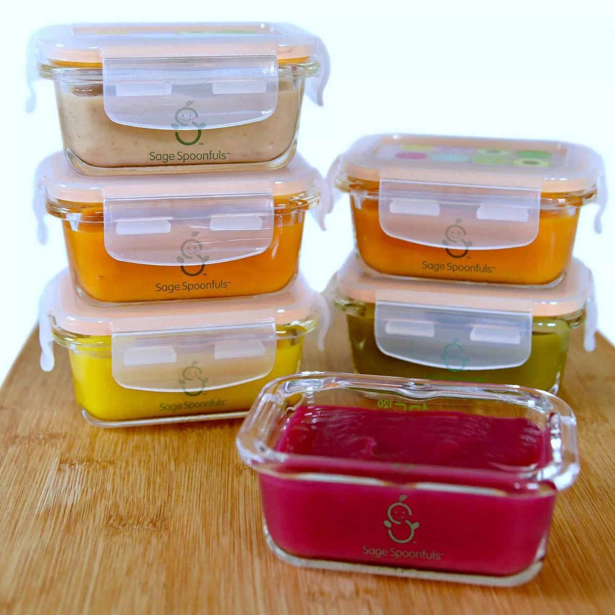 Sage Spoonfuls Tough Glass Tubs 6pk Durable Baby Food Storage Container - Clear - 4oz